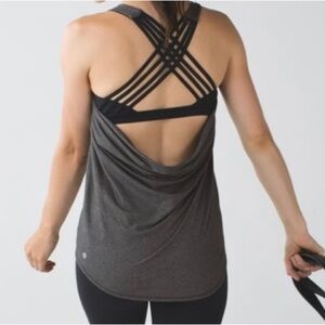 Lululemon Wild Tank strappy draped open back for ventilation tank top Sz-6 I15